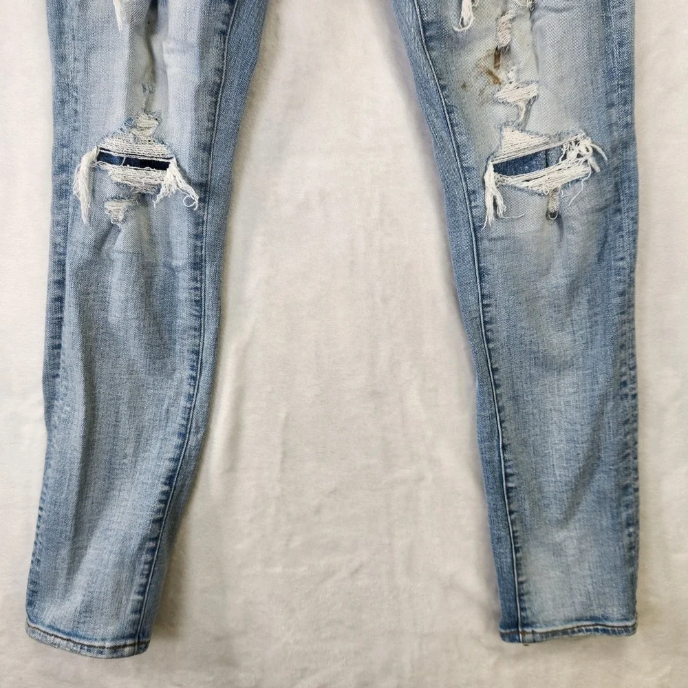 American Eagle‎ Outfitters Mens Distressed Blue Skinny Jeans Size 30x32